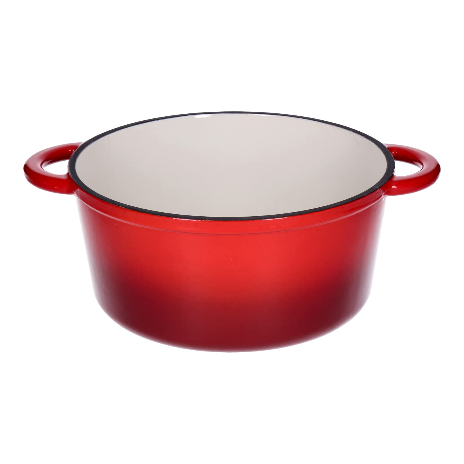 Pentola, casseruola per carne in ghisa smaltata con coperchio 6 l, diametro 28 cm, pomello in acciaio inox, adatto per tutti i piani cottura, compresi quelli a induzione, utilizzabile in forno fino a