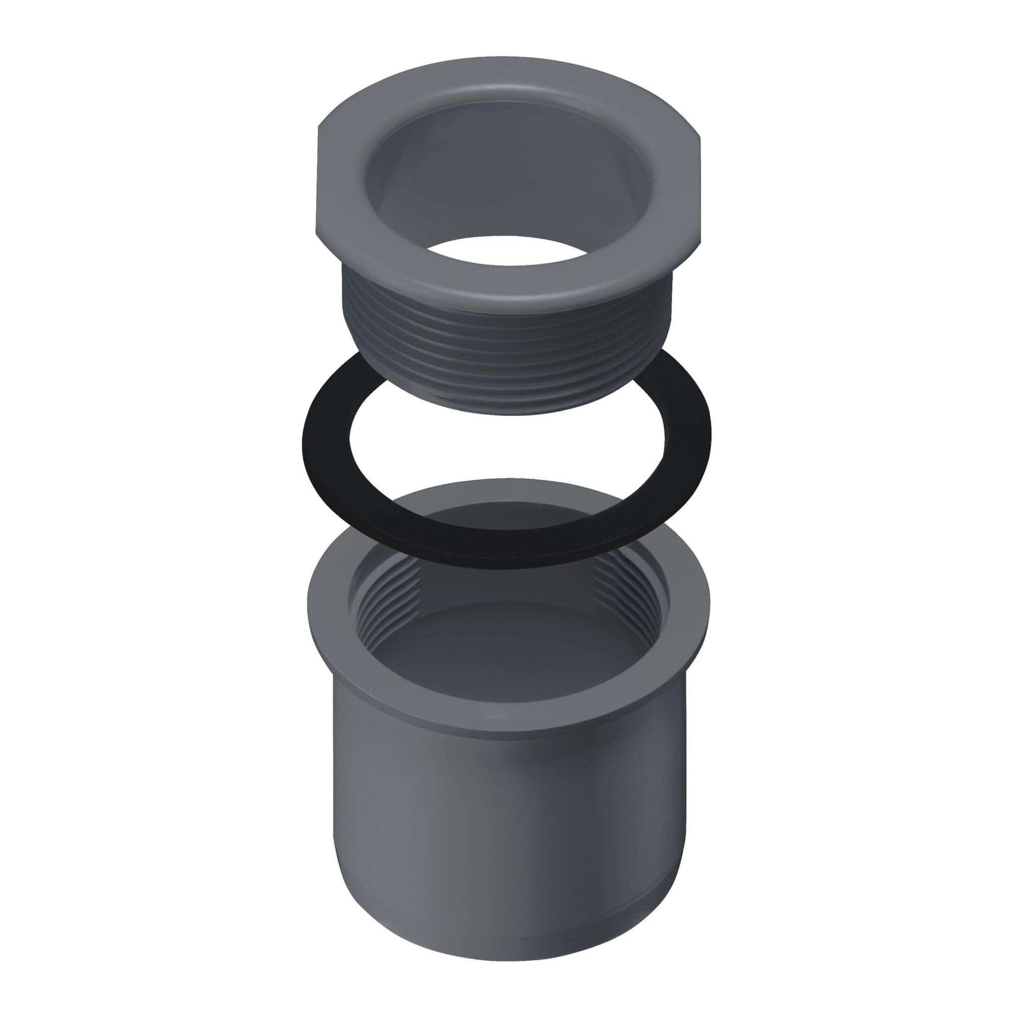 INEFA Screw-On Drain Socket 83/75mm Anthracite Plastic for Box Gutter Easy Installation