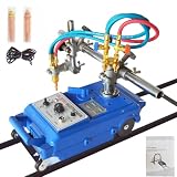 Yokoma Track Torch Burner Semi-automatic Straight Line Gas Cutter Portable Flame Cutting Machine 2-29.5inch/min Contains One Track 110V