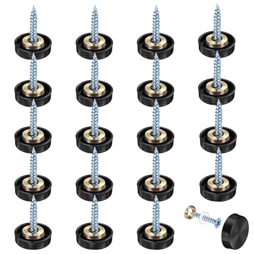 Image of M METERXITY 20-Pack Screw Covers Caps, 0.63" Dia Stainless Steel Brushed Mirror Decorative Screws Cap Nails Fasteners for Sign Advertising Hardware/Bathroom Upholstery Head Covers [Black]