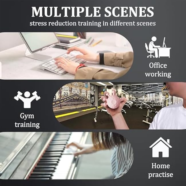 Finger Strengthener, Hand Grip Strengthener Exerciser, Ball Silicone Finger Exerciser Gripper Tool, Finger Exerciser Gripper Gifts for Indoor Home Office Gym Grip (Pink)