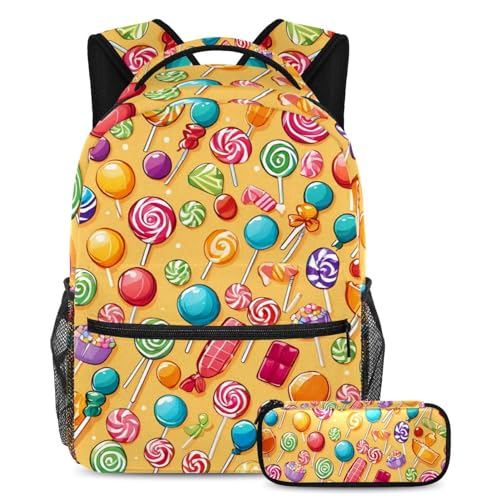 Ensemble de cartables pour enfants jaune : sac à dos scolaire multicolore pour étudiants