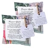 Fanfanwin 2 Pcs Mini Prayer Quilt with Cross Inside, Vintage Pocket Scripture Prayer Quilt Squares Sympathy Christian Gifts for Women Clergy Pastor Appreciation Christmas Grandparents Day Favors
