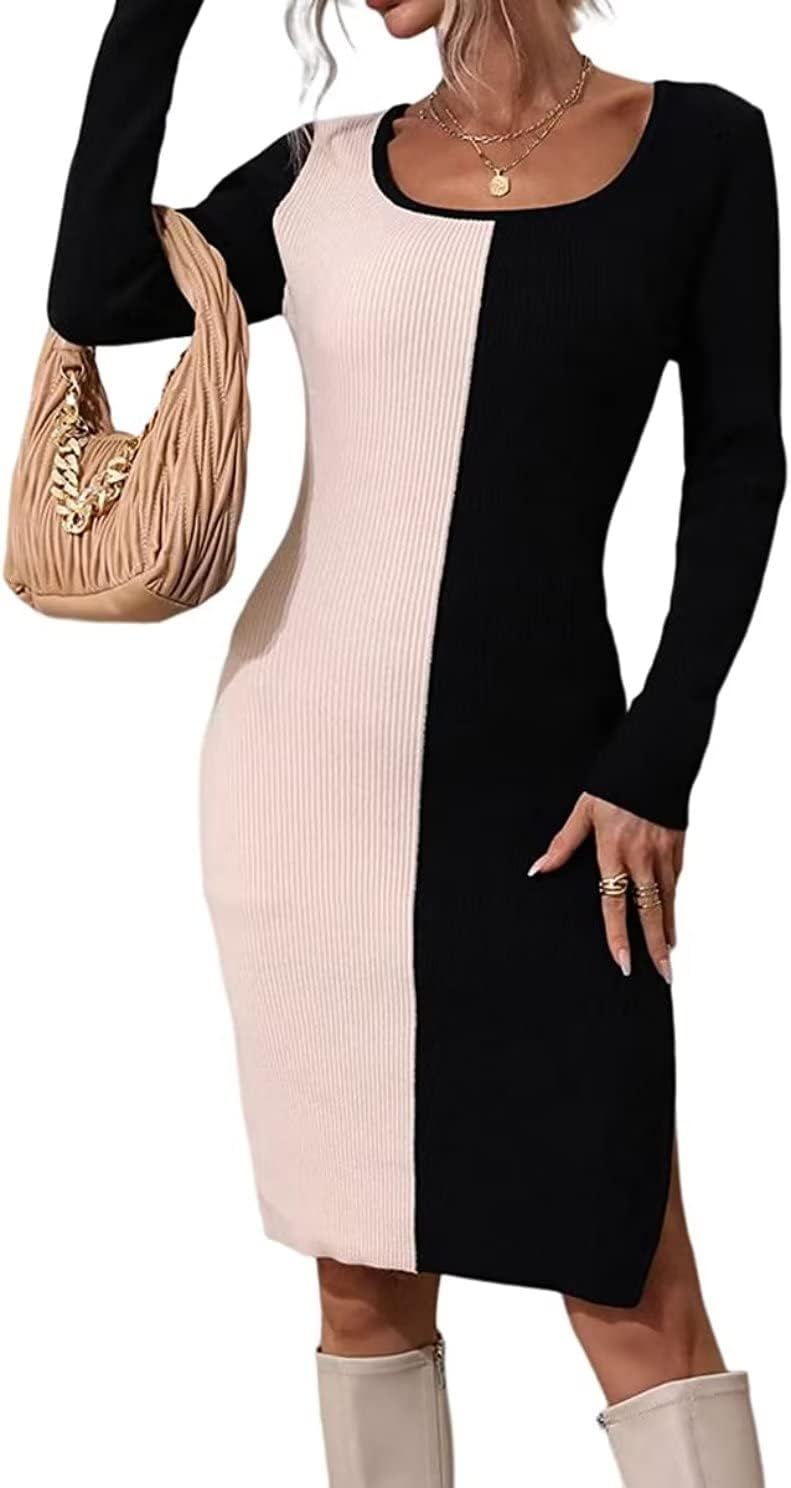 patchwork sweater dress