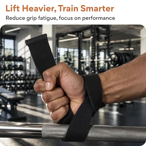 Image of FOVERA Weight Lifting Straps | Wrist Support for Gym & Powerlifting | Anti-Slip Hand Grip Enhancer for Deadlifts, Rows & Pull Ups | Adjustable Workout Accessories for Men & Women (1 Pair)