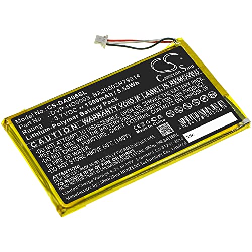 Enyuly 1500mAh Replacement Battery for Creative Zen Vision M Video Zen Vision M DVP-HD0003 BA20603R79914 (3.7V)