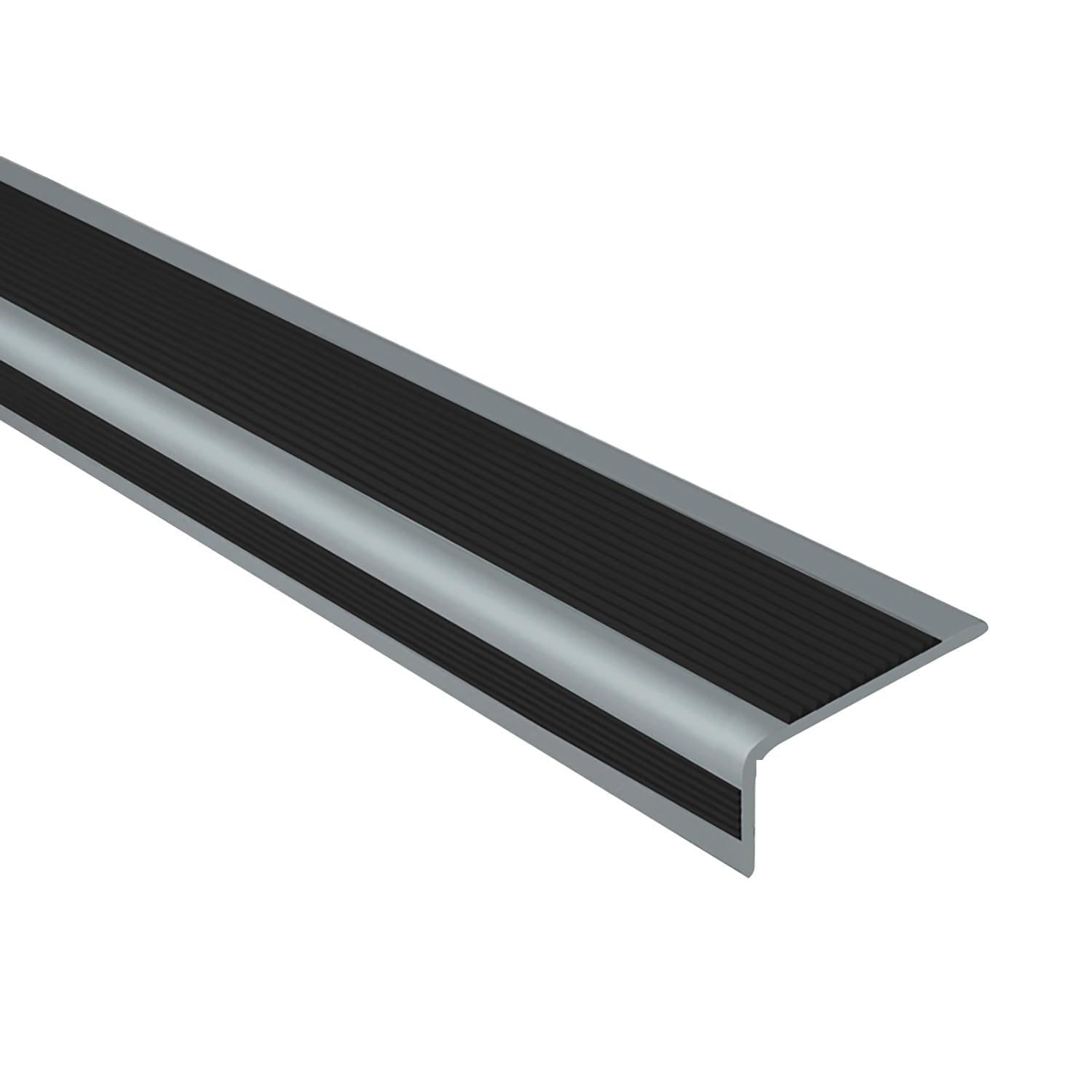 Tiras para cantos de escaleras en L gris negro protector de umbral de 6x3cm