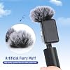 2*Pcs Furry Mic Windscreen for DJI Mic - Mic Wind Muff Suitable for DJI Mic Reduce Wind Noise, Keep Microphone Clean (Grey)