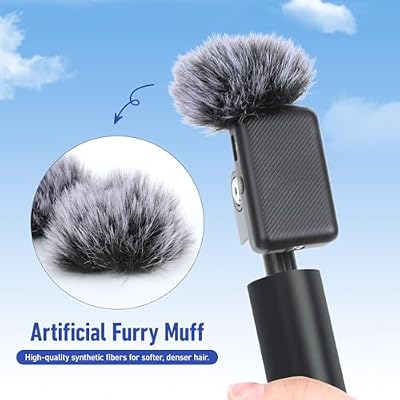 2*Pcs Furry Mic Windscreen for DJI Mic - Mic Wind Muff Suitable for DJI Mic Reduce Wind Noise, Keep Microphone Clean (Grey)