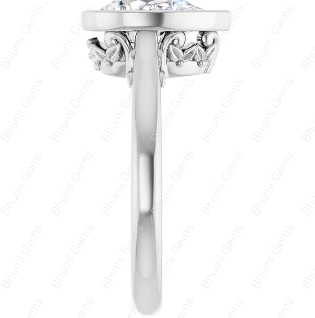 1 CT IGI Certified Lab Grown Diamond Bezel Set Solitaire Engagement Ring for Women | 14K Solid White/Yellow/Rose Gold | Anniversary/Promise Gift for Her