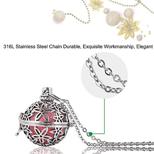 Colar difusor de óleo essencial de aromaterapia pedra vulcânica pingente/medalhão prata antiga com c