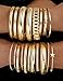 ÌF ME Gold Bangle Bracelets for Women, 19Pcs Multi Stackable Textured Bangles Set, Dainty 14K Gold Plated Chunky Bracelet Stack Fashion Boho Jewelry Gifts for Women