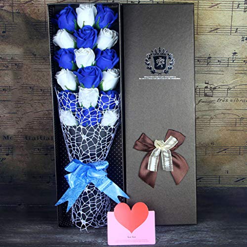 Jamicy (TM) DIY Décoration de Maison Coffret Cadeau Rose Bouquet Mariage Maison Festival Fête des Mères Saint-Valentin Cadeaux de Savon Fleurs (E)