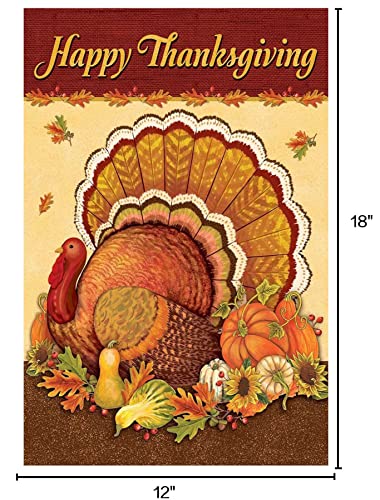 Thanksgiving Garden Flag,Happy Thanksgiving Flags 12 X 18 Inch Thanksgiving House Flag Double-Sided 2 Layer Thanksgiving Turkey House Flag For Thanksgiving Decoration #TOP4
