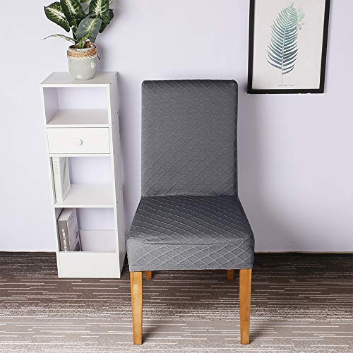 Mibee Estiramento Sólido Diamante Malha Tampa Da Cadeira De Jantar Slipcover Removível Lavável Curto