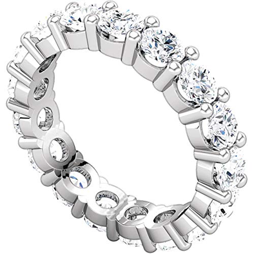 1 Carat (Ctw) 14K White Gold Round Lab Grown Diamond Ladies Eternity Wedding Anniversary Stackable Ring Band Ultra Premium Collection (E-F Color Vs2-Si1 Clarity) #TOP1