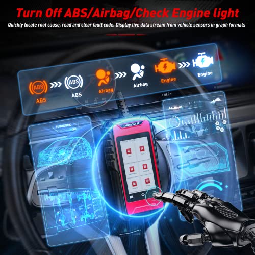 Thinkcar Car Scanner Thinkscan Sf100 Obd2 Scanner Abs Srs Check Engine Light With 28 Reset (2 Free Optional) Car Diagnostic Tools With Oil Epb Reset Autovin Code Reader With Battery Test & Wifi Update #TOP2