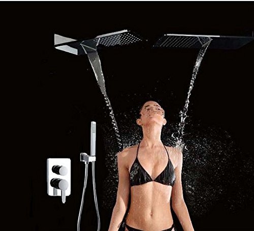 Douche à main cascade pluie et robinet mitigeur de salle de bain
