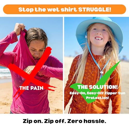Image of SwimZip Girls' 3 Pc Swim Set w /Long Sleeve Rash Guard, Tankini & Shorts UPF 50+