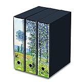set archivadores kaos Archivadores de documentos KAOS: adecuados para el almacenamiento de hasta 500 hojas de 80 g/m² en formato A4, carpetas cómodas de usar y fáciles de organizar. Mecanismo de palanca con 2 agujeros, medidas universales, con tope de metal incluido en el mecanismo. Lomo con espacio personalizado para indicar el contenido del aldón y presencia de un agujero para facilitar su extracción.