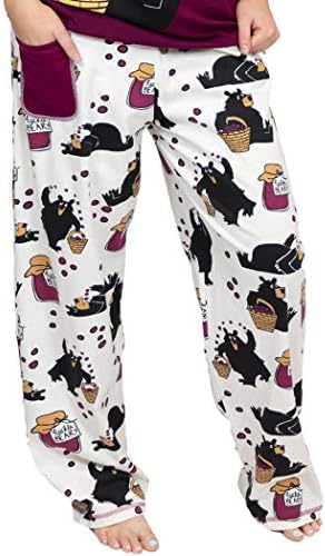 Lazy One Pajamas for Women, Cute Pajama Pants and Top Separates, Huckleberry, Bear, Animal
