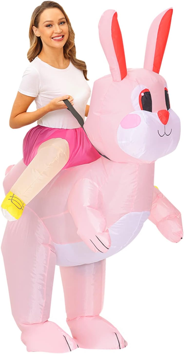 Inflatable Easter Bunny Costume Adult Blow up Rabbit Mascot Costume Fancy Dress Cosplay Party Halloween Suit - Image 4