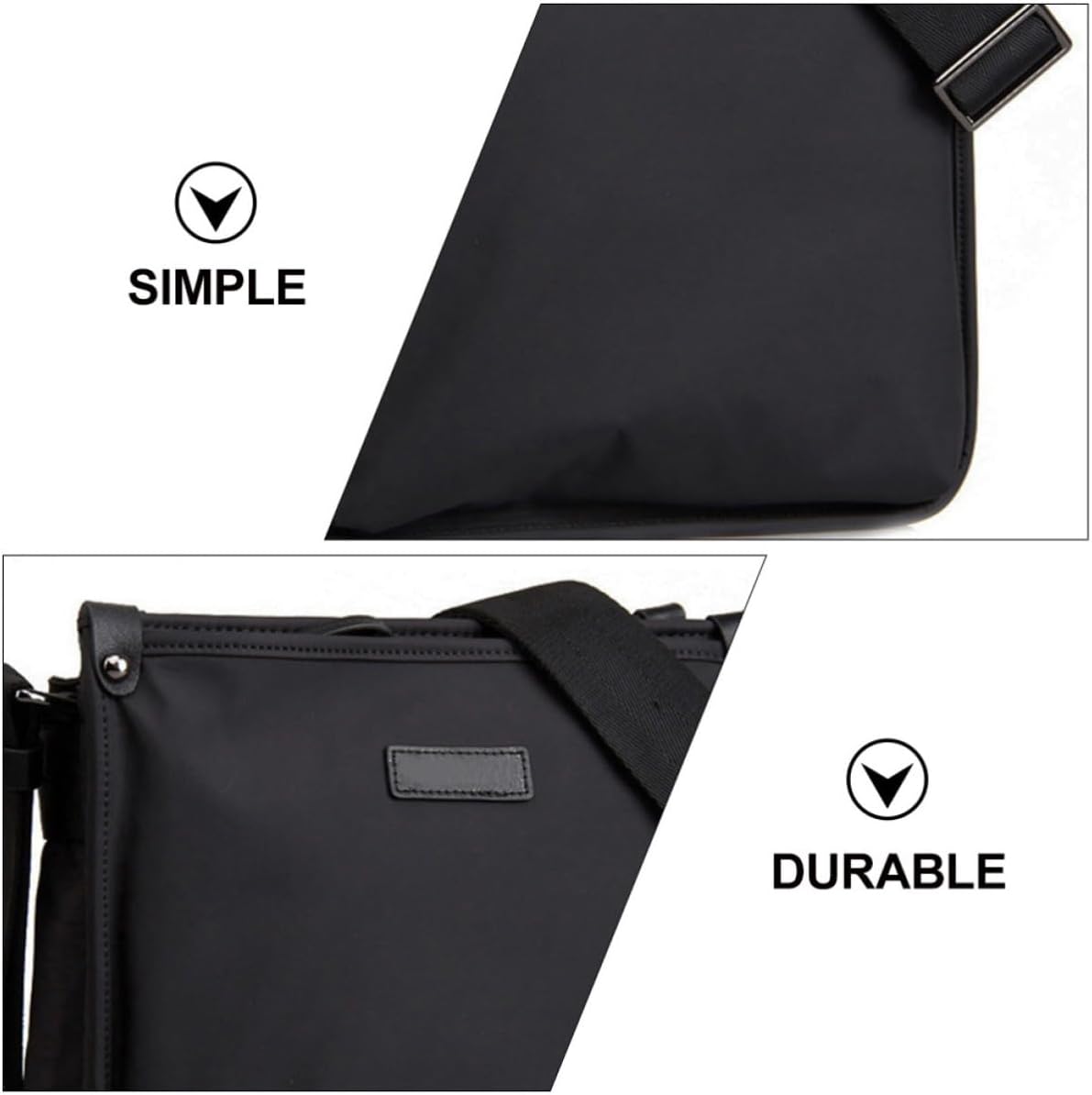 Men's Crossbody Shoulder Bag Black Oxford Cloth for Business Commuting