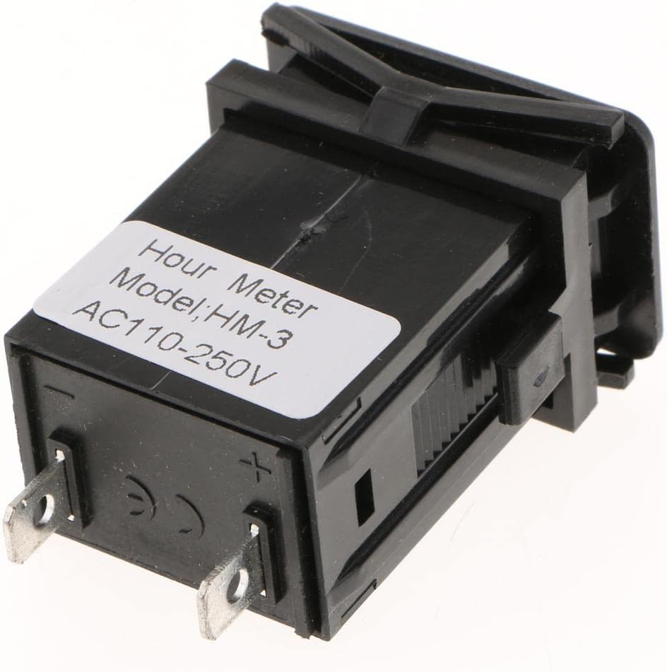 Round Hour Meter Timer Gauge for Inrial Machinery - Reliable Performance, Easy to Read - Keep Track of Engine Hours Beyond 99999.9 - AC/DC 110-250V