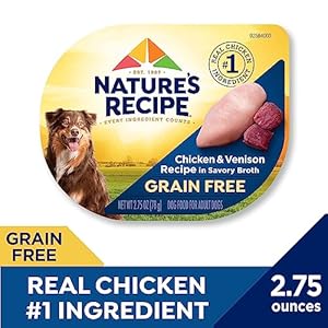 Nature’s Recipe Grain Free Moist Canine Meals, Hen & Venison Recipe, 2.75 Ounce Cup (Pack of 12)