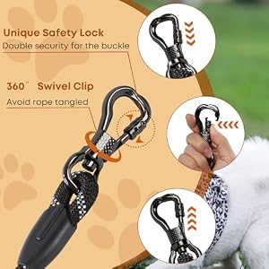 Long Dog Leash for Dog Training 16FT/30FT/50FT/100FT, Reflective Dog Leash with Lockable Hook, Heavy Duty Dog Lead Tie Out Rope for Large Medium Small Dogs Outside Walking, Playing, Camping, or Yard Long Dog Leash for Dog Training 16FT/30FT/50FT/100FT, Reflective Dog Leash with Lockable Hook, Heavy Duty Dog Lead Tie Out Rope for Large Medium Small Dogs Outside Walking, Playing, Camping, or Yard