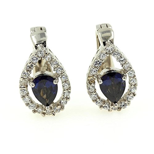 Boucles d'oreille Quartz arc en ciel en Argent 925 millésimé pour femme