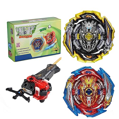 Netoke Peonzas de Batalla Burst Gyro Set, 4D Battle Gyro Model Speed Gyro con, Juguetes clásicos Regalo para niños, Modelo：173-1+173-2