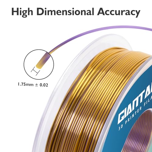 Image of GIANTARM Dual Color PLA Filament, Silk PLA Filament 1.75mm + /-0.02mm,1KG Spool(2.2lbs) Vacuum Packaging, 3D Printing Filaments Fit Most FDM Printer