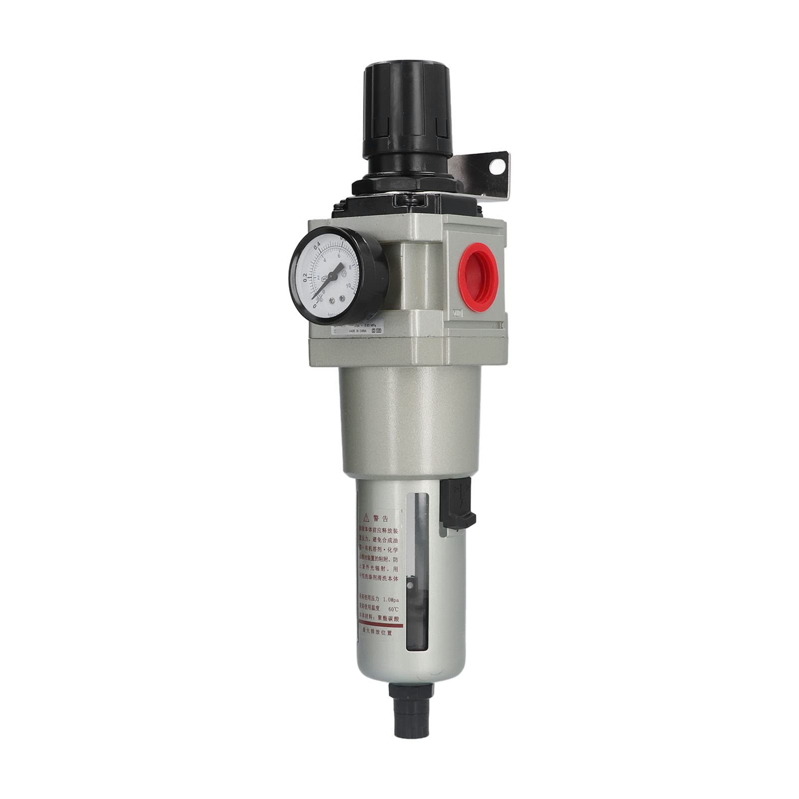 Aramox Separador de Aceite de Agua, Regulador de Filtro de Aire Comprimido de Aleación de Aluminio de Cobre de 40 Micrones, Drenaje Automático, Calibre de 0,05 a 0,85 MPa para Sistemas Neumáticos de