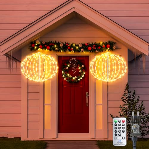 Hängende LED Kugel Lichter (2 Stück), 124 LED Schnell Ausklappen...