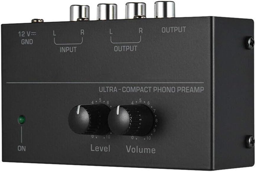 kangOnline Audio Phono Preamp Ultra Compact Turntable Electronic Preamplifier Level Volume Controls