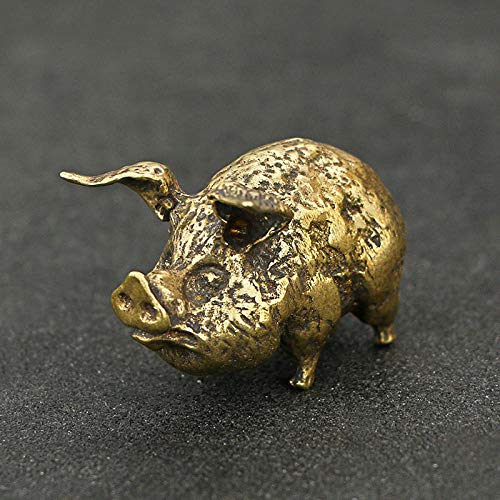 Sculpture cochon volant en laiton vintage, le cadeau traditionnel idéal pour les passionnés
