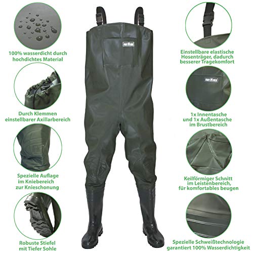 Waders Mannen Visserij broek met laarzen Maat 38-47 Waterdichte Vijver Visserij Waders Broek - Image 5