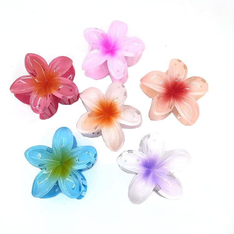 6PCS Flower Hair Clips, Large Claw Clips for Women Thick Hair, Non Slip Strong Hold for Women Thin Hair Girls Gifts (Mixed)