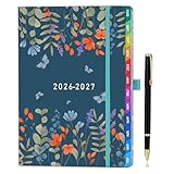 Lehrerkalender 2026–2027 A5+ (22 x 16,5 cm), Lehrerplaner & Schuljahresplaner, Unterrichtsplaner mit Monats- & Wochenansicht, Notenlisten, Klassenorganisation, Hardcover mit Stiftschlaufe – Blau