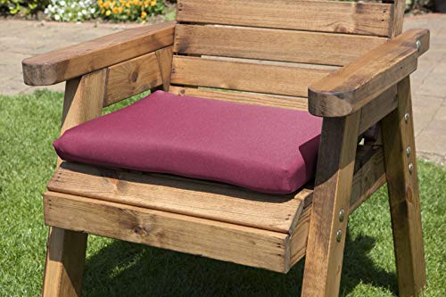 UKG Garden Furniture Cushions - Burgundy Waterproof Seat Pad Chair Cushion L50xW40xD5cm