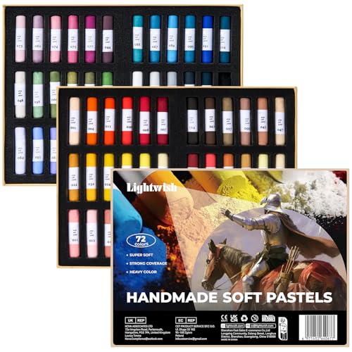 LIGHTWISH 72-Color Soft Pastels Set for Artists Beginners & Adults - Non-Toxic Vibrant Drawing Pastel Sticks for Art Sketching & Shading