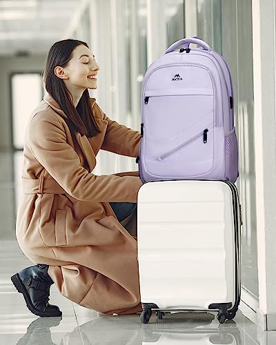 Matein Large Travel Backpack For Womens, Lightweight Carry On Backpack Flight Approved Fit 17 In Laptop, Durable Personal Item Backpacks For Travel Essentials, College Bags For Women, Purple #TOP7