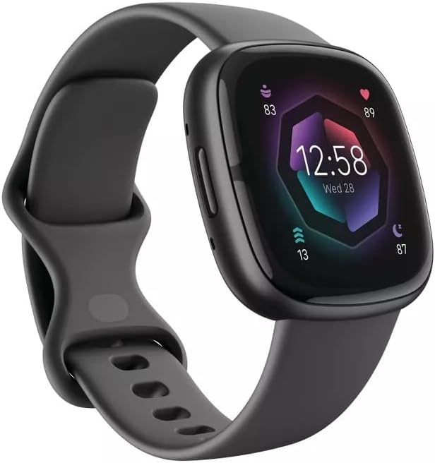 Fitbit Sense 2 Advanced Health and Fitness Smartwatch with Tools to Manage Stress and Sleep, ECG App, SpO2, 24/7 Heart Rate and GPS, Shadow Grey/Graphite, One Size (S & L Bands Included) : Electronics