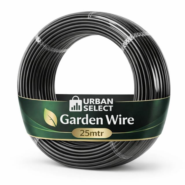 URBAN SELECT Black Garden Wire (25m) – PVC Coated Steel Core Twist Tie for Climbing Plants, Tomatoes & Creepers – Heavy Duty Rust Free Plant Binding Wire for Trellis & Fencing Support-image-39
