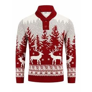 Coofandy Men'S Ugly Christmas Sweater Snowflake Knitted Xmas Pullover | Mock Neck Pullover Sweater, Santa/Snowflake/Reindeer/Tree Pattern, Christmas Party Outfit 14 51Gev2V9Avl. Ss300