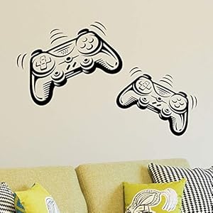 Joystick Playstation Gamepad Children Room Wall Sticker Mural Vinyl Decal Nursery Kids Gamers Art Teenager Video Game…