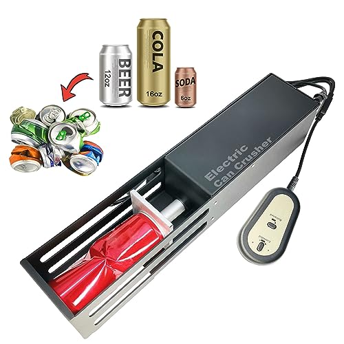 Electric Can Crusher for Recycling 12oz&16oz Aluminum Cans,16oz Metal Can Crusher, Heavy-Duty Smasher for Aluminum Seltzer, Soda, Beer Cans and Bottles for Recycling