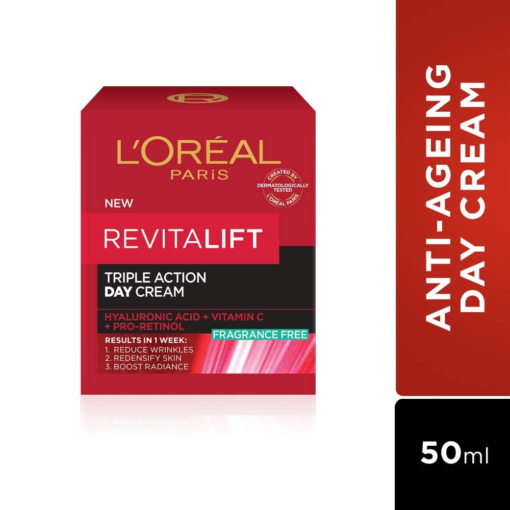 L’Oréal Paris Revitalift Laser X3, Anti-Ageing Day Cream SPF 15, Firming And Brightening, With Pro-Retinol, Hyaluronic Acid And Vitamin Cg, 50ml L’Oréal Paris Revitalift Laser X3, Anti-Ageing Day Cream SPF 15, Firming And Brightening, With Pro-Retinol, Hyaluronic Acid And Vitamin Cg, 50ml