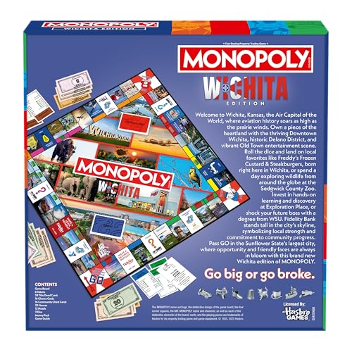 Monopoly Wichita, KS Edition juego de mesa 2-6 jugadores miniatura 3